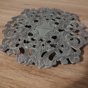 Vintage Silver Plated Expandable Trivet Flower Kitchen Cottage Core Decor